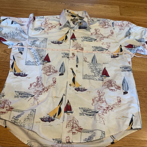 vtg nautical sailboat button down shirt ⛵️ m - Picture 4 of 9